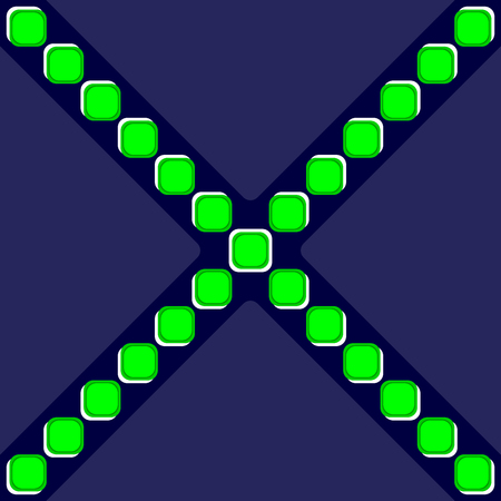 Crossing lines with green squares labelのイラスト素材