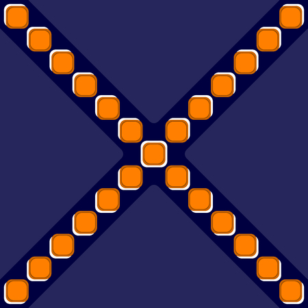 Crossing lines with orange squares labelのイラスト素材