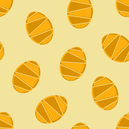 Orange sliced easter eggs seamless patternのイラスト素材
