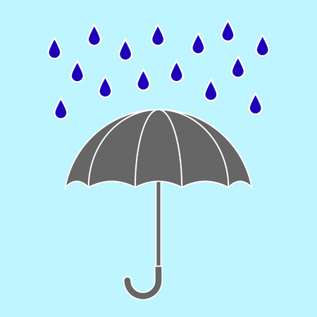 Grey umbrella with rain dropsのイラスト素材