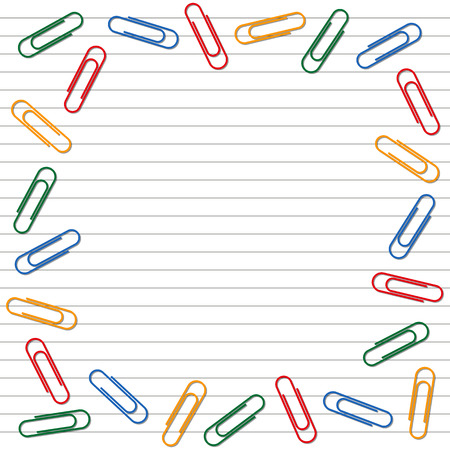 Colored isolated clips on lined background.のイラスト素材