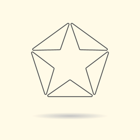 Star of grey lined triangles .のイラスト素材