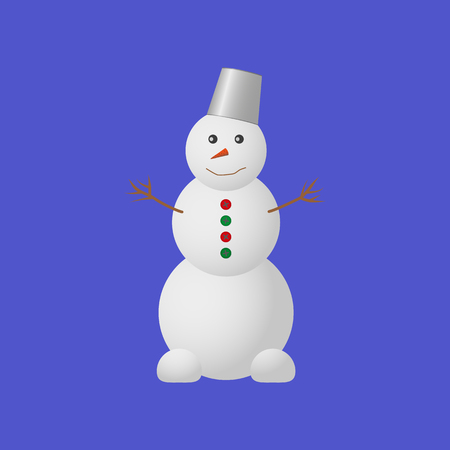 Snowman on blue background.のイラスト素材