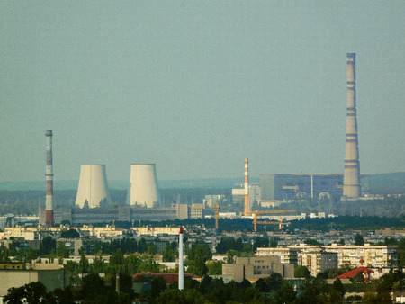 Combined heat and power plant in Kyiv, Ukraine.の写真素材