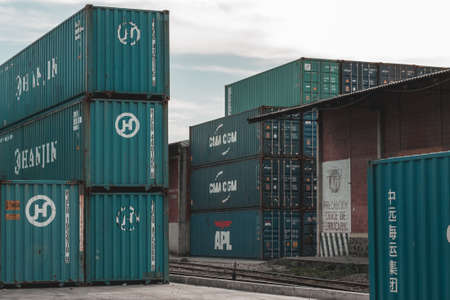 o. 01/11/2020. Trains and merchandise containersのeditorial素材