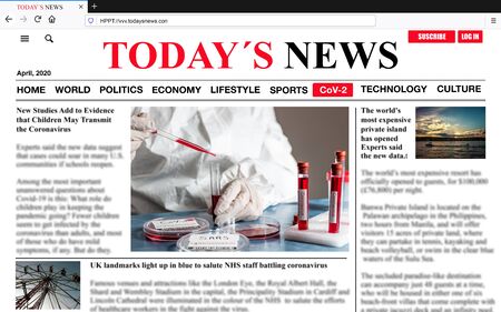 Dummy online dummy news website. Sketch, copy spaceの写真素材