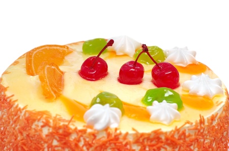 Appetizing pie with cherries close upの写真素材