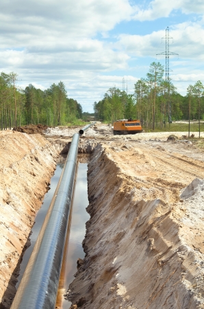 Construction of the pipeline in Western Siberiaの写真素材