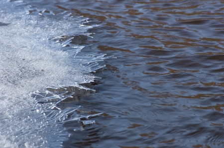 Background of the ice edge on the river in the springの写真素材