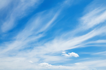 Beautiful summer sky with feather light cloudsの写真素材