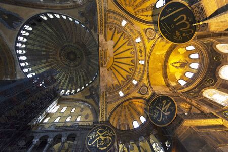 Ceiling of Hagia Sophia (also called Holy Wisdom, Sancta Sophia, Sancta Sapientia or Ayasofya) in Istanbul, Turkeyのeditorial素材