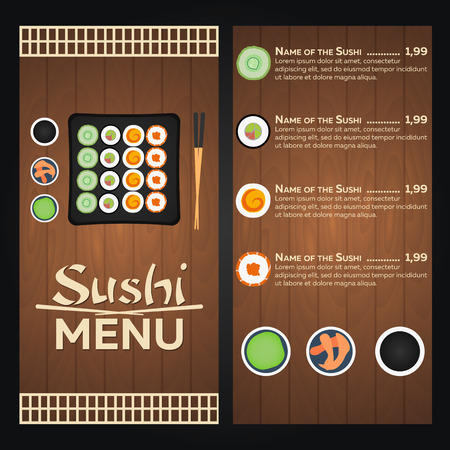Sushi menu vector design templateのイラスト素材