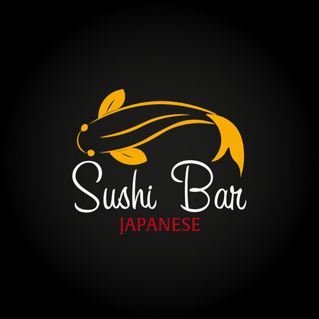 Sushi bar logo template design with chopstick. Bar, restaurant. Vector illustration.のイラスト素材