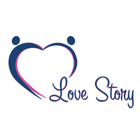 Love story . Vector illustration. Love, hearts. Valentines day. Be my valentine. 14 february.のイラスト素材
