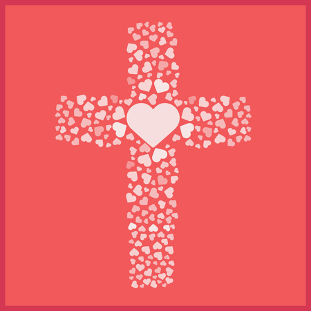 Jesus true love. Cross. Heart. Love. Vector illustrationのイラスト素材
