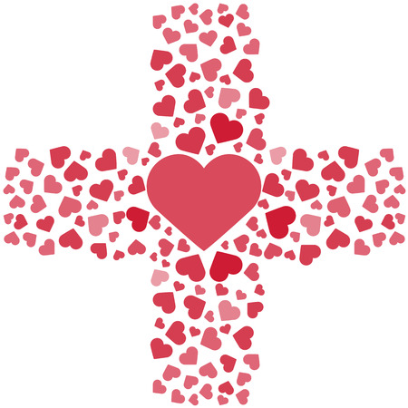 Vector illustration. Love, hearts. Valentines day. Be my valentine. 14 february. Crossのイラスト素材