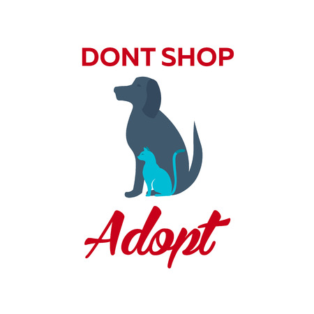 Adopt . Dont shop, adopt. Adoption concept. Vector illustrationのイラスト素材