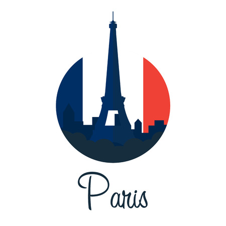 Paris. Tourism. Eiffel Tower. France. Modern flat design.のイラスト素材
