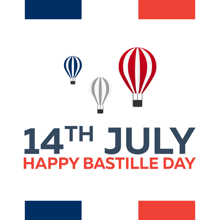 Bastille day. 14 July. Paris. Tourism. Eiffel Tower. France. Modern flat design.のイラスト素材