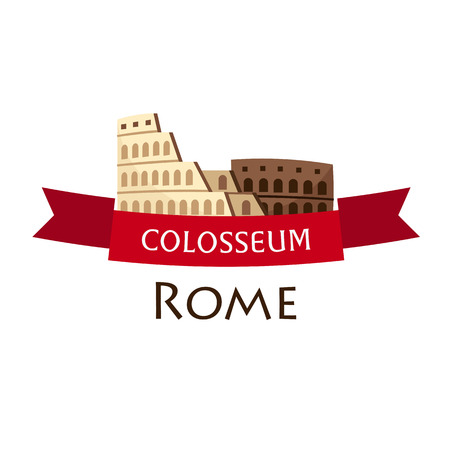Rome. Tourism. Travelling illustration Rome city. Modern flat design. Italy travel. Colosseumのイラスト素材
