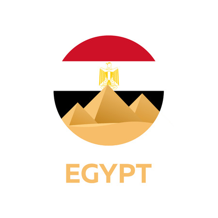 Egypt. Tourism. Travelling illustration. Modern flat design. Egypt travel. Pyramidのイラスト素材