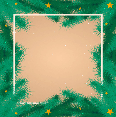 Merry Christmas and Happy New Year. Old vintage paper. Vintage Christmas Background, Vector illustrationのイラスト素材