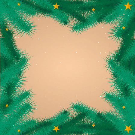 Merry Christmas and Happy New Year. Old vintage paper. Vintage Christmas Background, Vector illustrationのイラスト素材