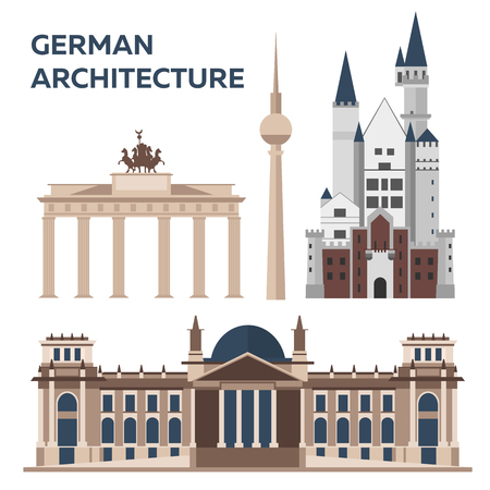 German architecture. Modern flat design. illustrationのイラスト素材