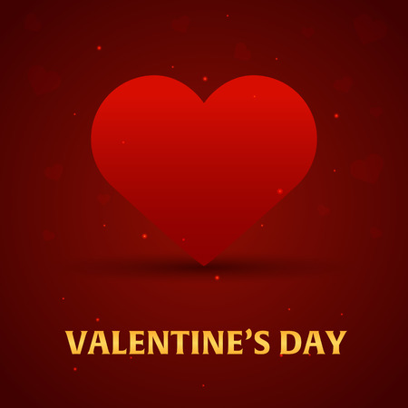 Happy Valentines Day. Heart on red background. illustrationのイラスト素材
