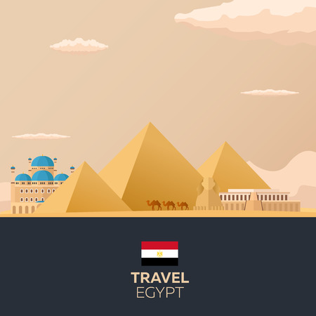 Egypt. Travelling illustration. Modern flat design Egypt travelのイラスト素材