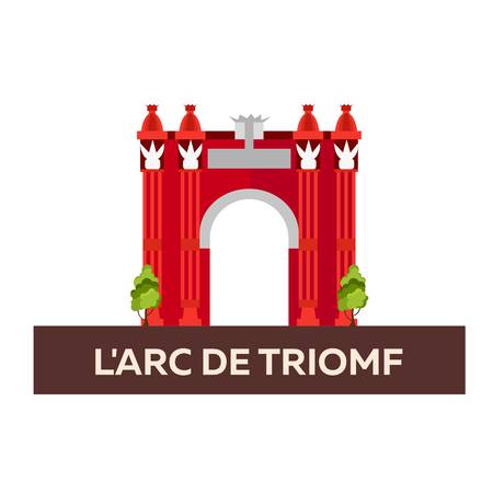 L arc de triomf. Travel to Spain. Vector illustrationのイラスト素材
