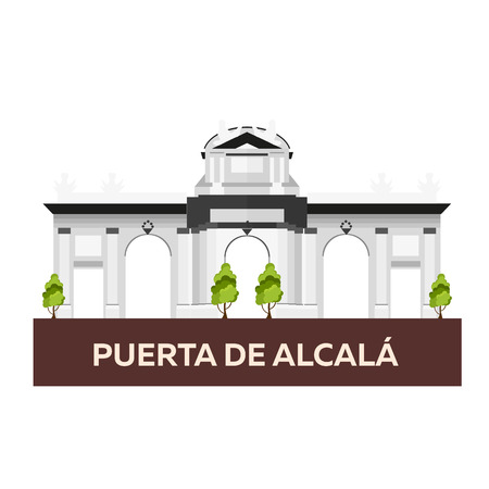 Puerta de Alcala. Travel to Spain. Vector illustrationのイラスト素材