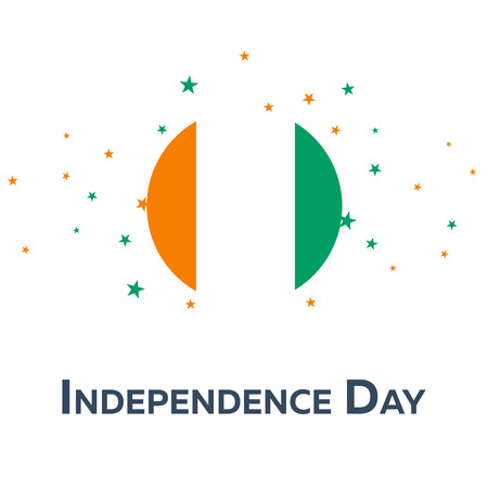Independence day of Cote d Ivoire. Patriotic Banner. Vector illustrationのイラスト素材