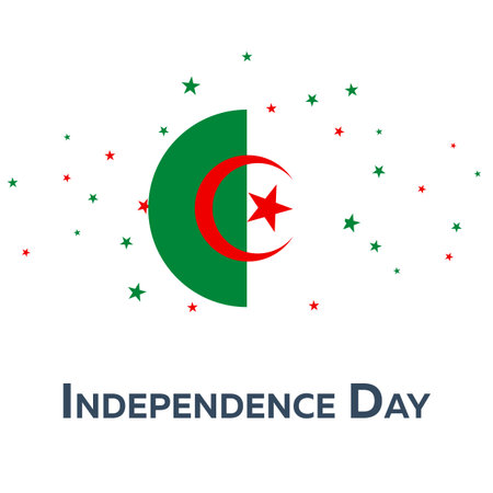 Independence day of Algeria. Patriotic Banner. Vector illustrationのイラスト素材