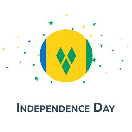 Independence day of Saint Vincent and the Grenadines. Patriotic Banner. Vector illustrationのイラスト素材