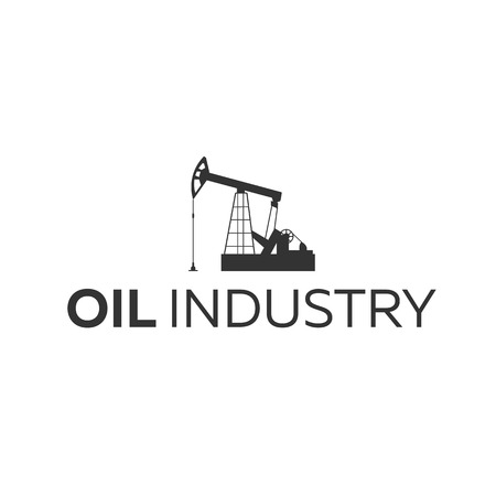 Oil industry logo. Tower oil exploration Vector flat illustrationのイラスト素材