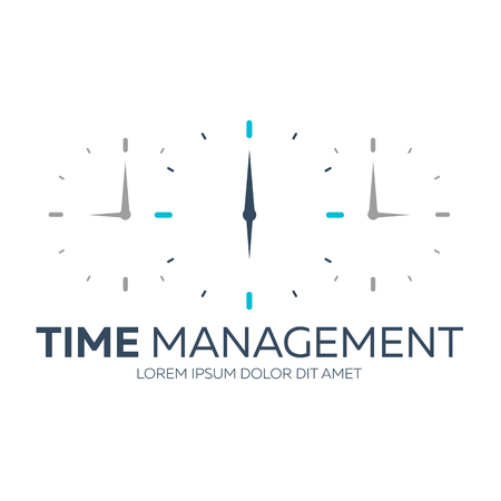 Time management. Time logo. Vector flat illustrationのイラスト素材