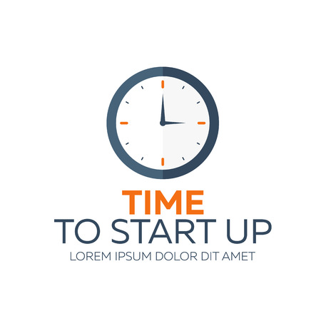 Time to start up. Vector flat illustrationのイラスト素材