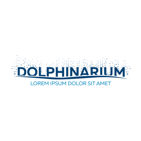 Dolphinarium. Dolphin logo. Banner Vector flat illustrationのイラスト素材