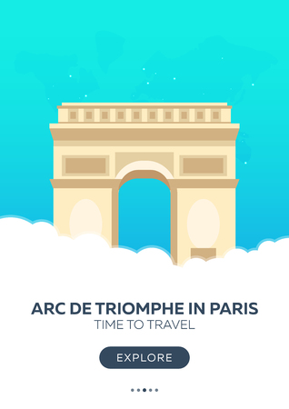 France. Time to travel. Travel poster. Vector flat illustrationのイラスト素材