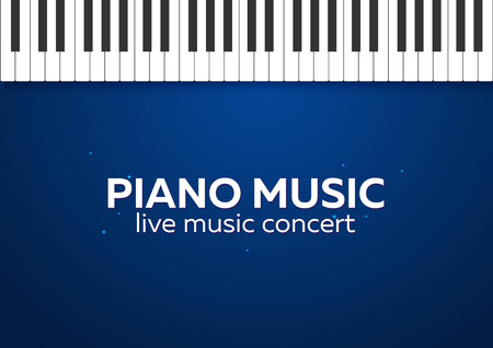 Piano concert poster design. Live music concert. Piano keys. Vector illustrationのイラスト素材