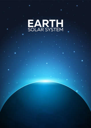 Poster Planet Earth and Solar System. Space backgroundのイラスト素材