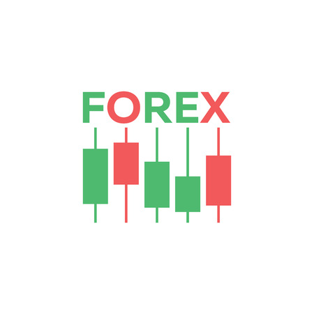 Logo Candlestick trading chart analyzing in forex stock marketのイラスト素材