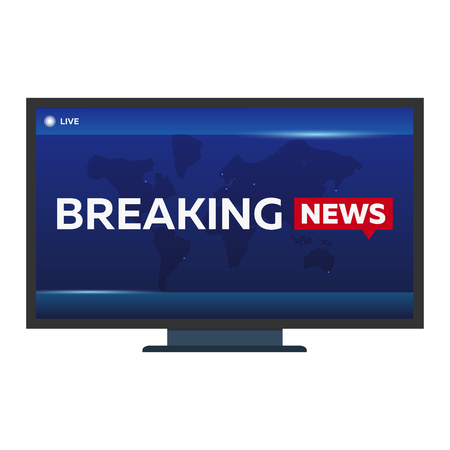 Mass media. Breaking news banner. Live TV showのイラスト素材