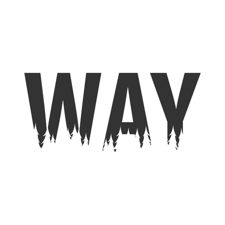 Way Text or labels with silhouette of forestのイラスト素材