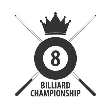 Design for Billiard school, club or shop Vector illustrationのイラスト素材