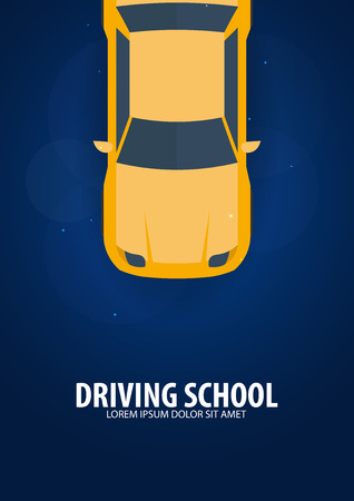 Driving School Banner. Auto Education. The rules of the road. Vector illustrationのイラスト素材