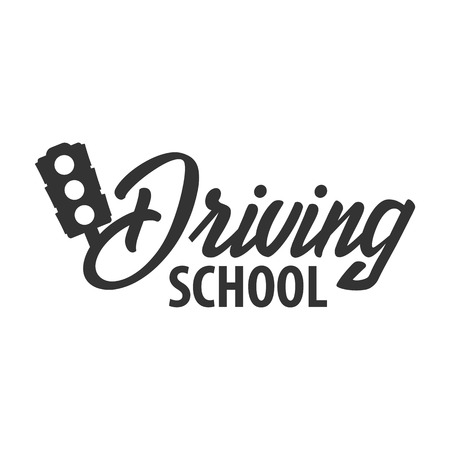 Driving school logo and emblem template. Auto education. Vector illustrationのイラスト素材