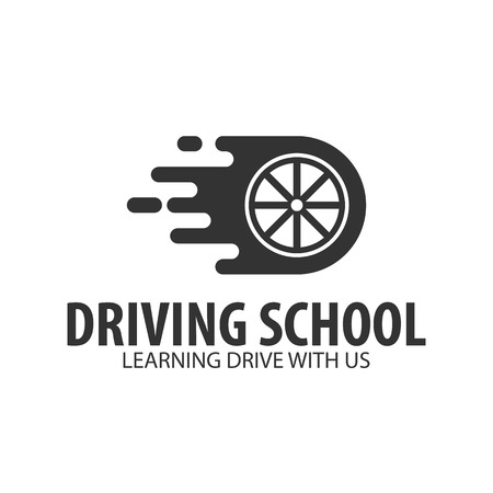 Driving school logo and emblem template. Auto education. Vector illustrationのイラスト素材