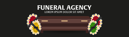Funeral services and funeral agency banner.のイラスト素材